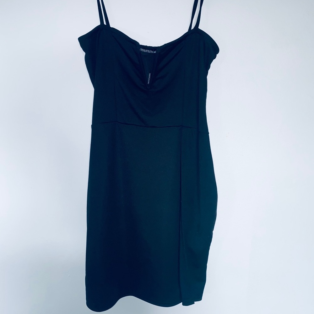Extreme thigh split bodycon dress
